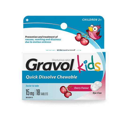 OTC Gravol Kids 15 mg 18 Chews