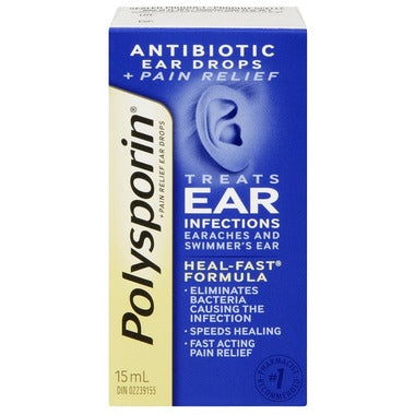 OTC Polysporin Plus Pain Relief Ear Drops 15 ml
