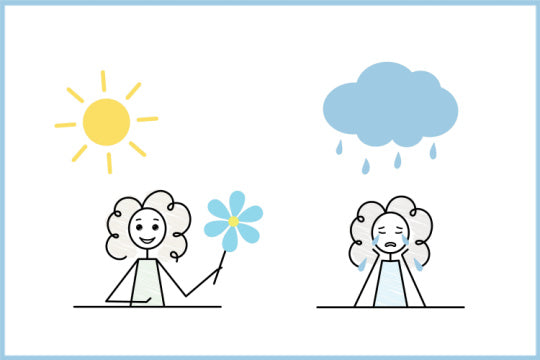 drawing of happy girl and sad girl