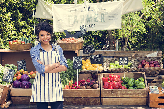 farmer at market stall