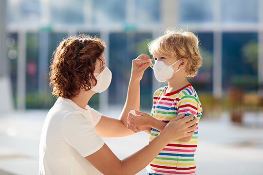 mom masks child