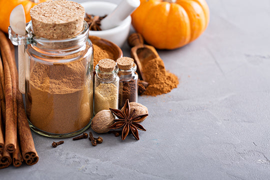 Pumpkin Spice ingredients on counter