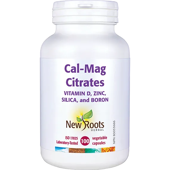 New Roots Cal-Mag Citrates Vitamin D, Zinc, Silica, and Boron