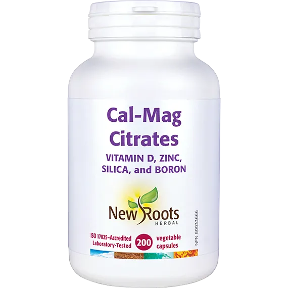 New Roots Cal-Mag Citrates Vitamin D, Zinc, Silica, and Boron