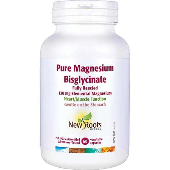 New Roots Pure Magnesium Bisglycinate Elemental Magnesium