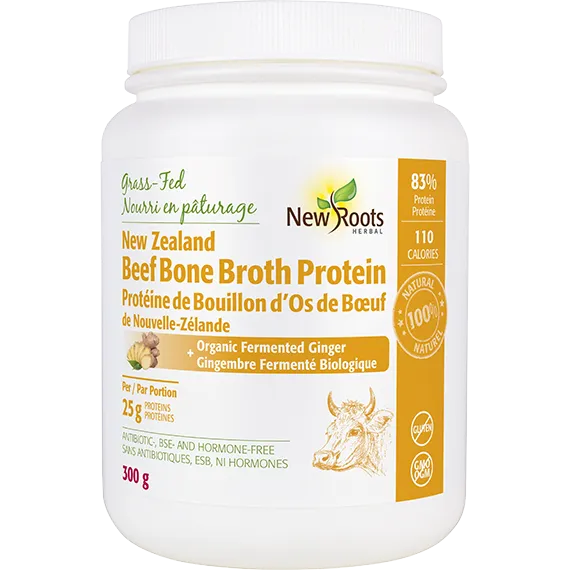 New Roots Beef Bone Broth Protein + Organic Fermented Ginger