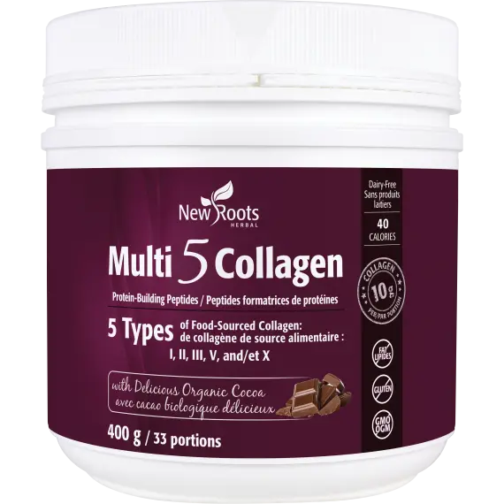 New Roots Multi 5 Collagen with Delicious Organic Cocoa