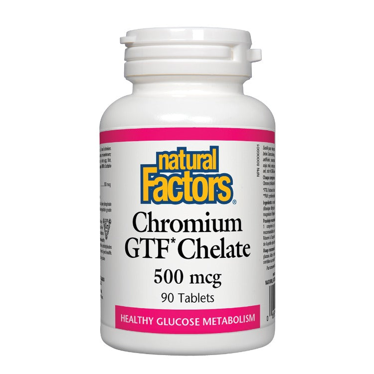 Natural Factors Chromium GTF Chelate 500mcg 90 Tabs