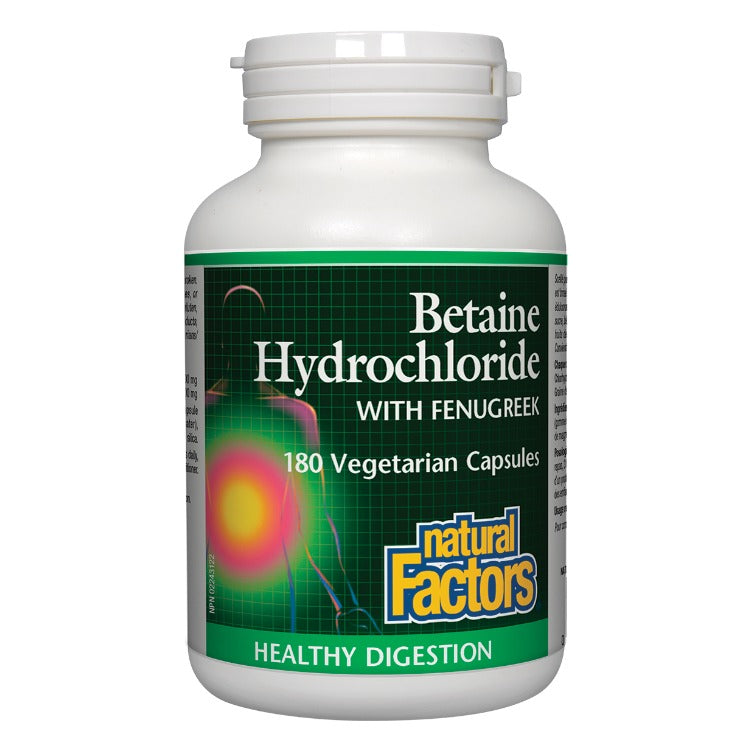 Natural Factors Betaine Hydrochloride 180 VCaps