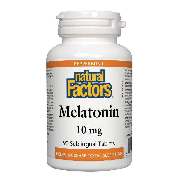 Natural Factors Melatonin 10mg Peppermint 90 Tabs