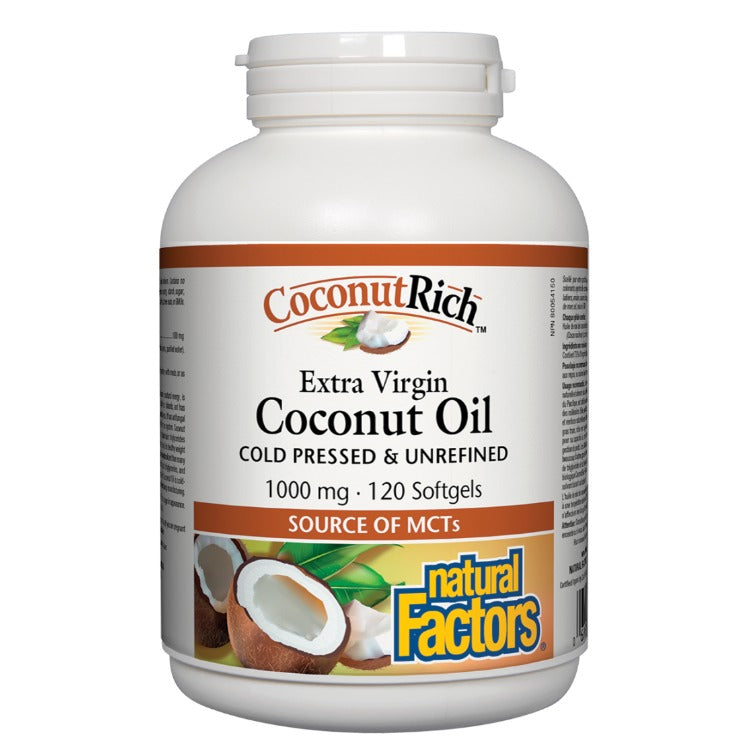 Natural Factors CoconutRich Extra Virgin Coconut Oil 120 Sgs