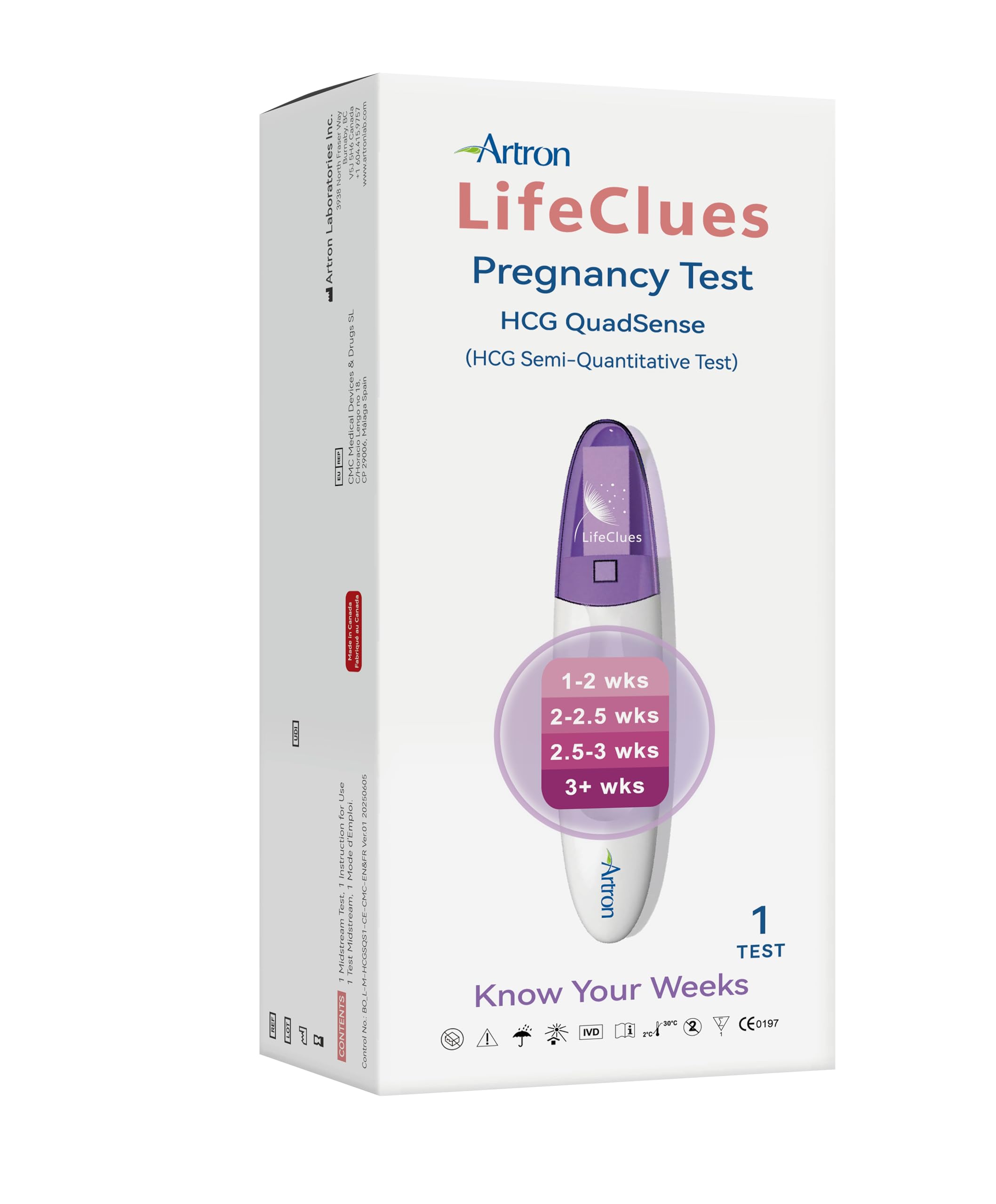 Artron LifeClues Pregnancy Test HCG QuadSense