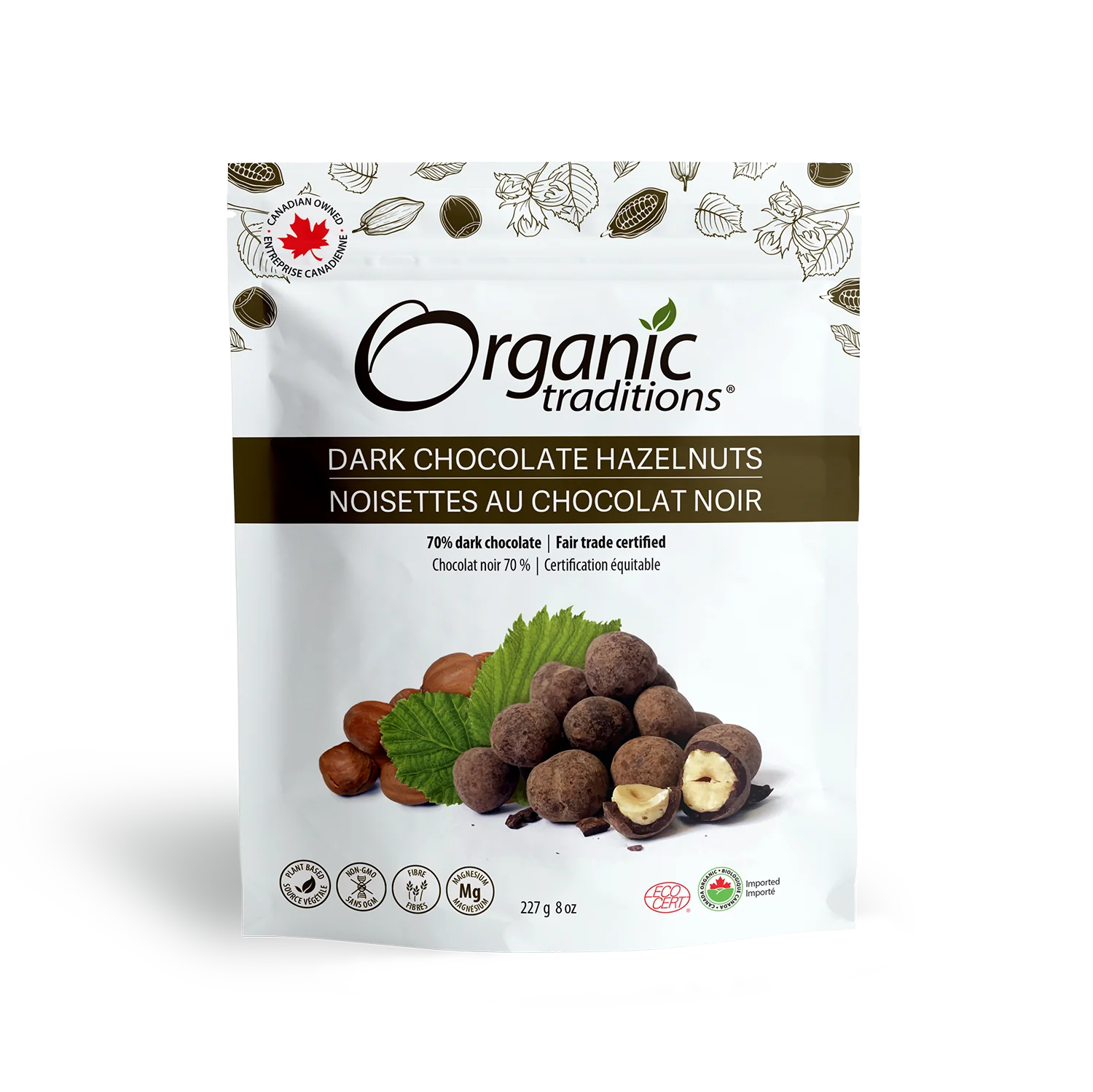 Organic Traditions Hazelnuts Dark Chocolate 227g