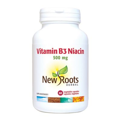 New Roots Vitamin B3 Niacin 500mg 60capsules