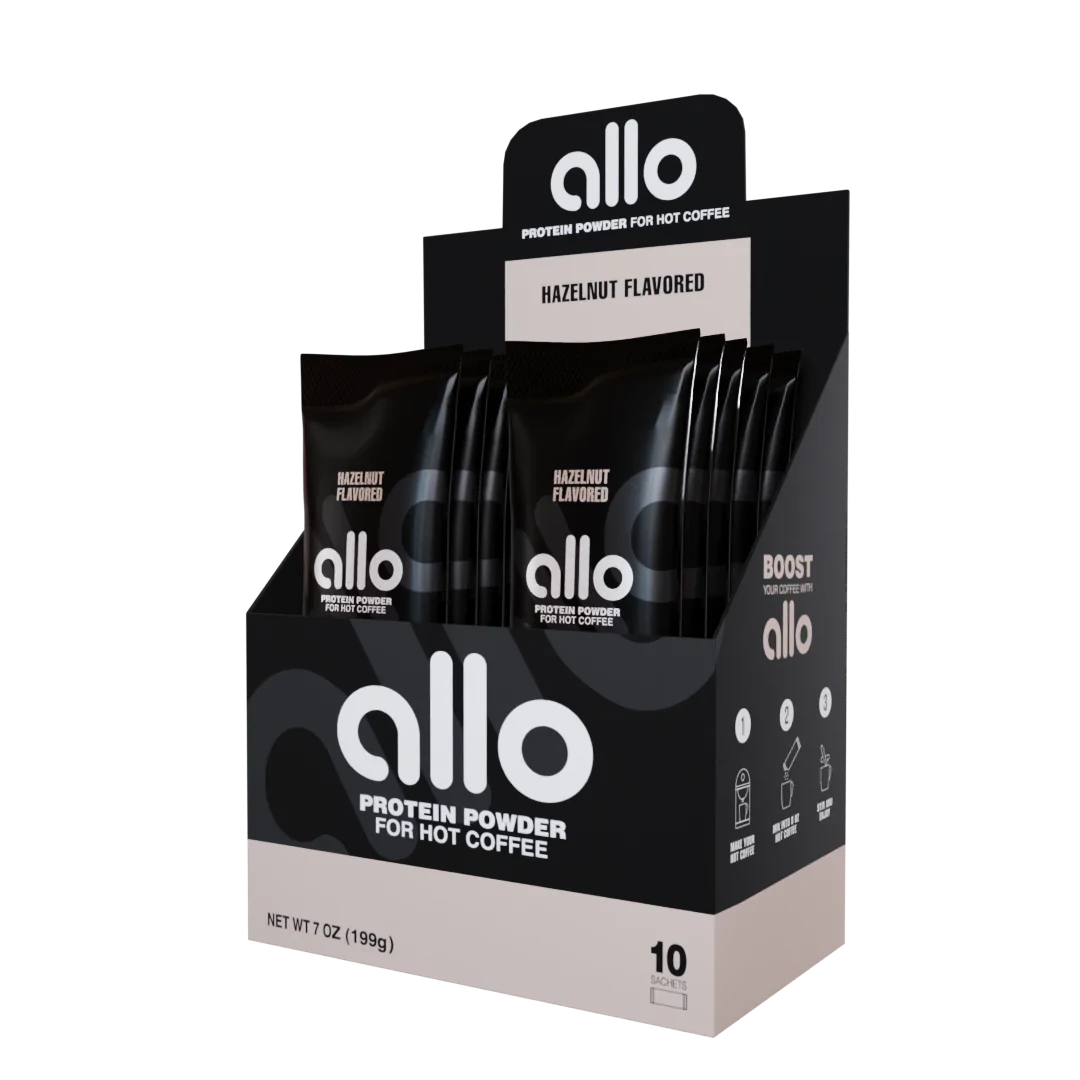 Allo Protein Powder For Hot Coffee Hazelnut 10 X 20 G