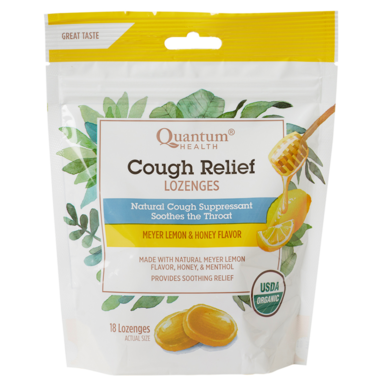 Quantum Organic Cough Relief Meyer Lemon 18count