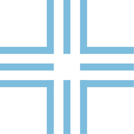 blue medical "cross" motif