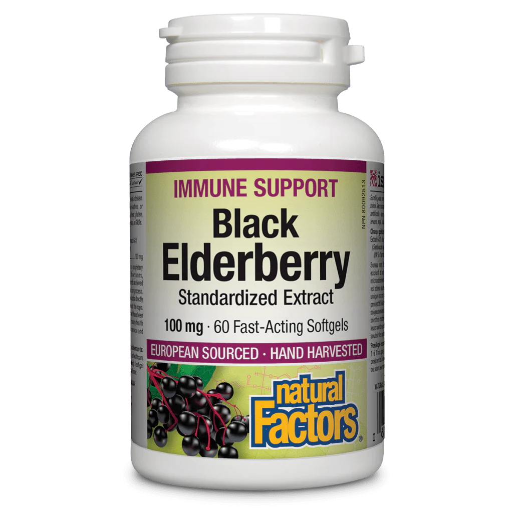 Natural Factors Black Elderberry Standardized Extract 100 Mg