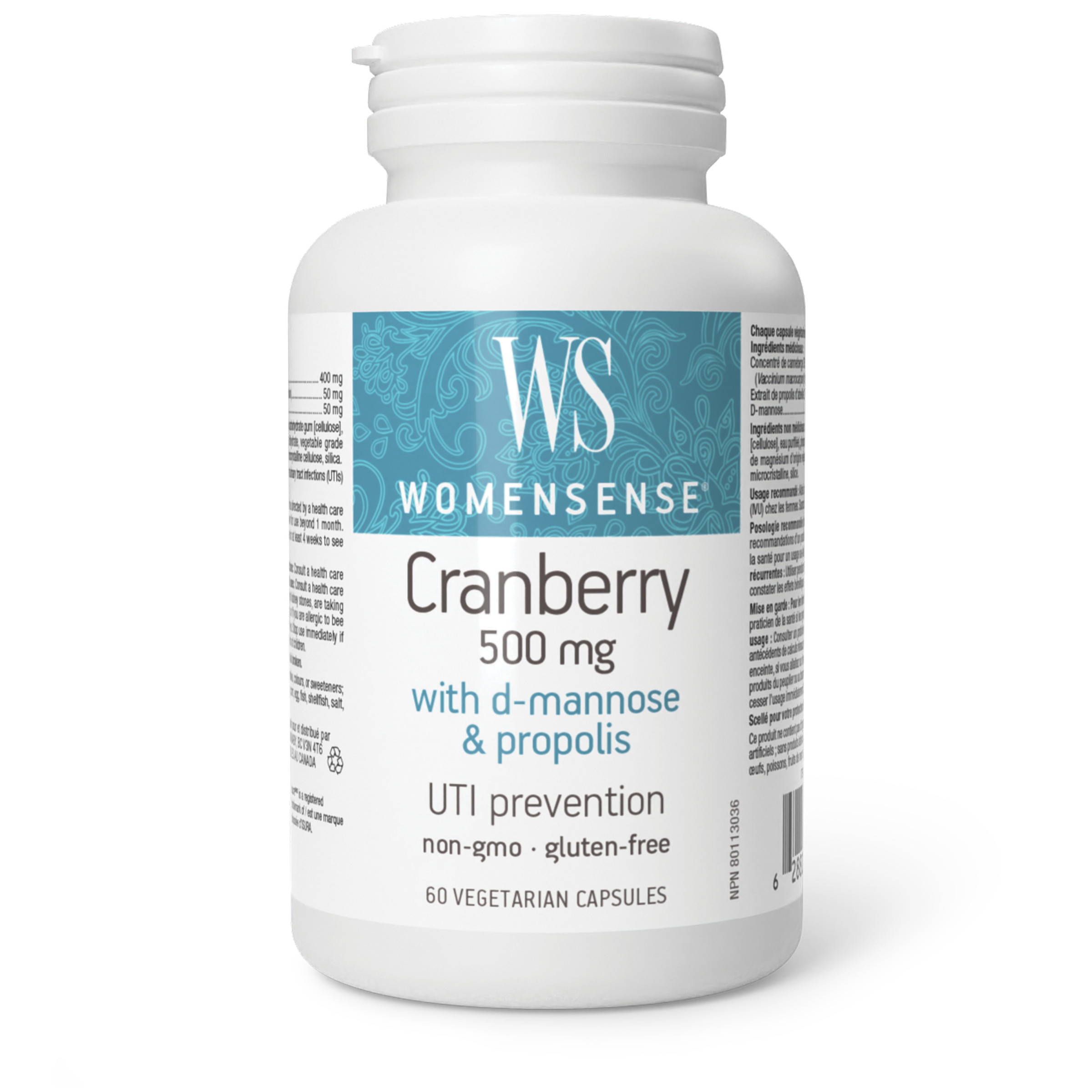 Womensense Cranberry 500 Mg With D-Mannose & Propolis 500 Mg 60 Vegetarian Capsules