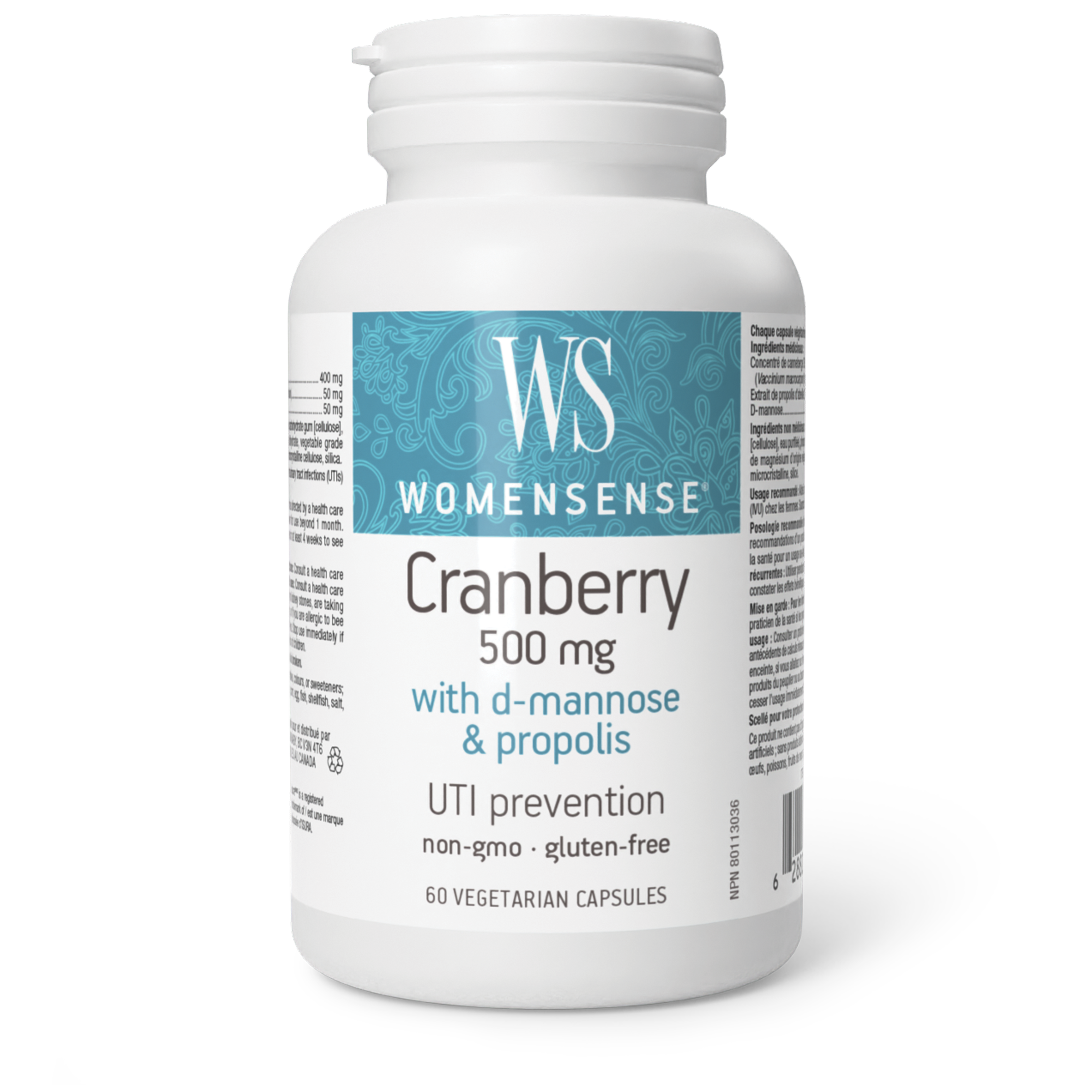 Womensense Cranberry 500 Mg With D-Mannose & Propolis 60 Vegetarian Capsules