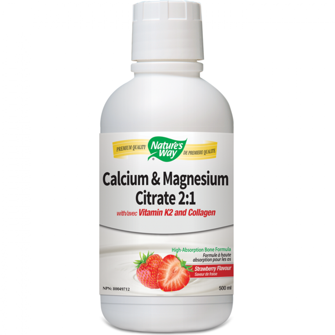 Nature's Way Calcium Magnesium Citrate 2:1 Strawberry 500ml