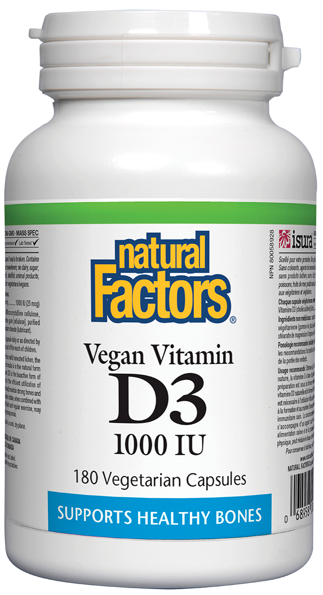 Natural Factors Vegan Vitamin D3 180 VCaps