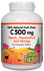Natural Factors C 500mg Peach Passionfruit Mango 90 Chew
