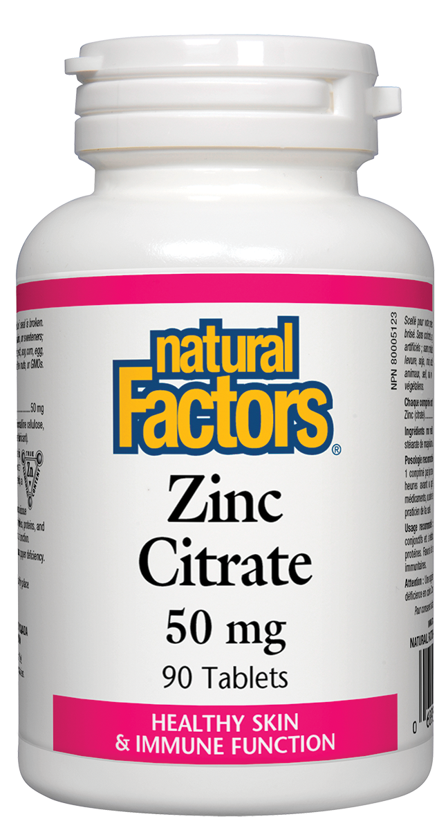 Natural Factors Zinc Citrate 50mg 90 Tabs