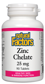 Natural Factors Zinc Chelate 25mg 90 Tabs