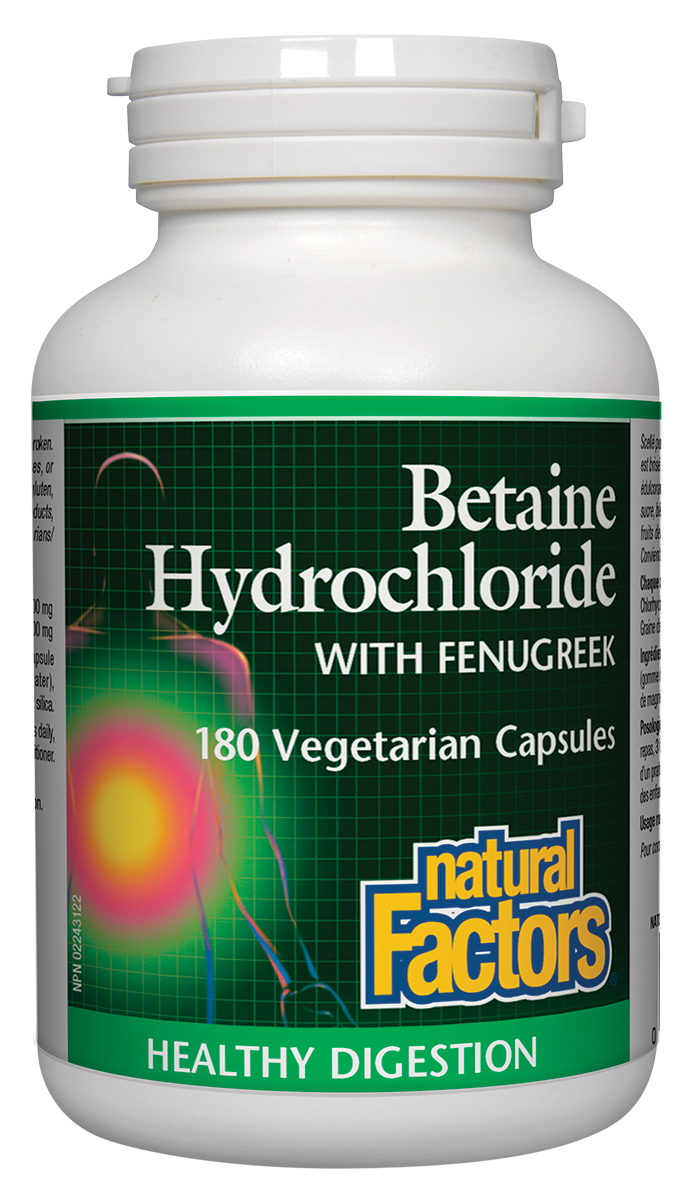 Natural Factors Betaine Hydrochloride 180 VCaps