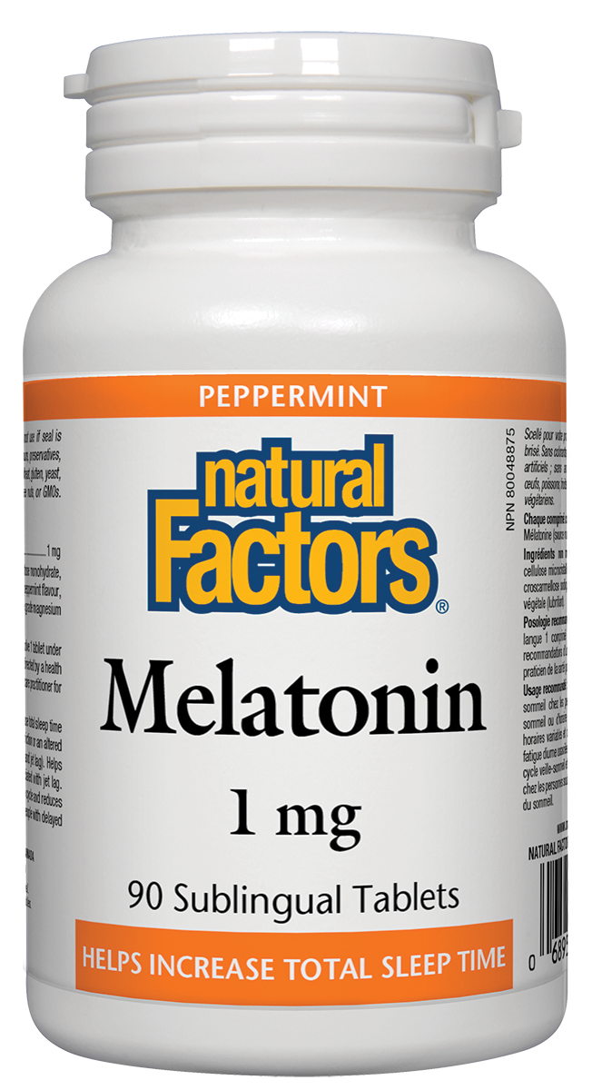 Natural Factors Melatonin 1mg Peppermint 90 Tabs