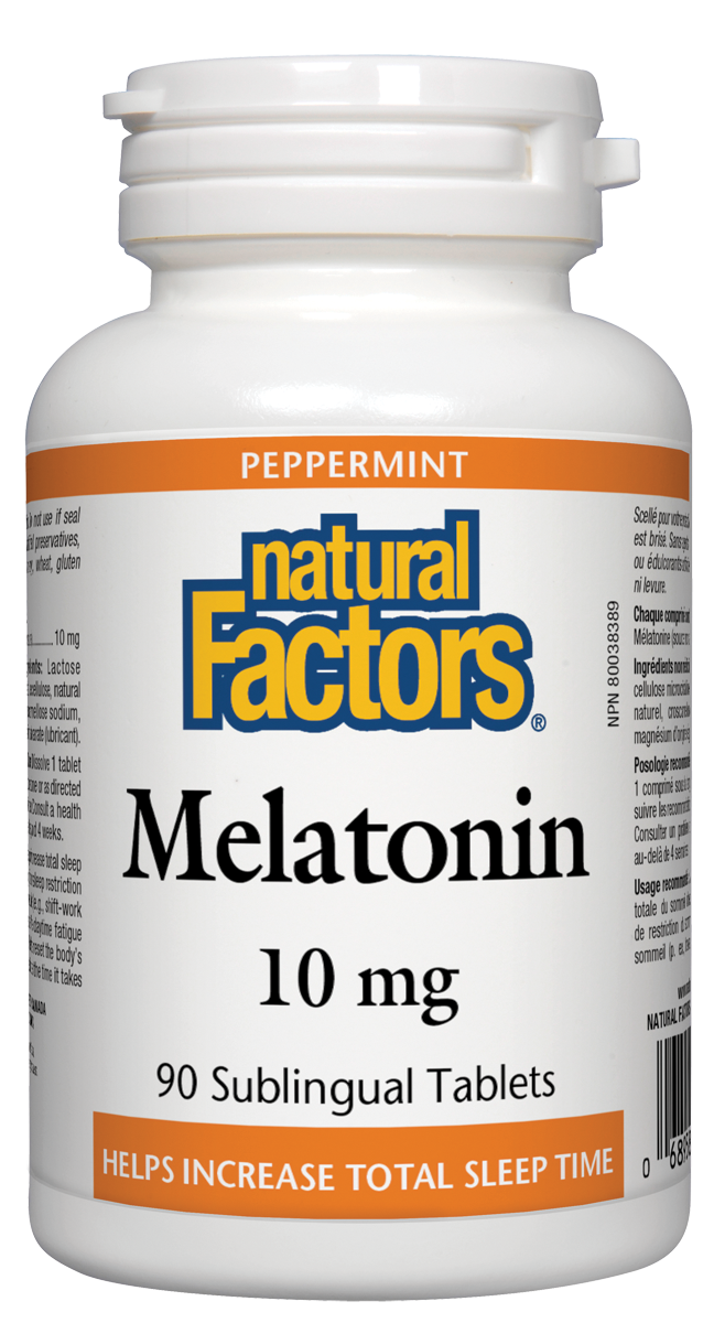 Natural Factors Melatonin 10mg Peppermint 90 Tabs