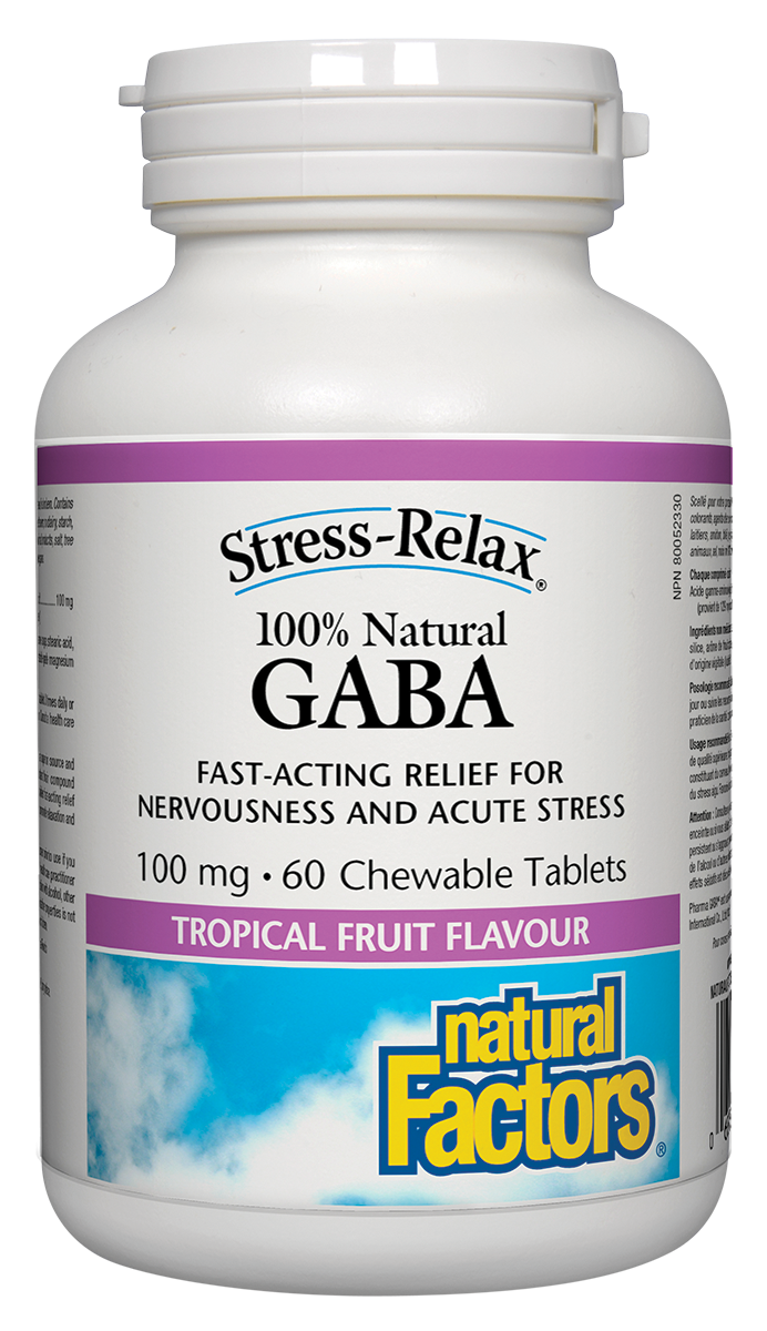 Natural Factors Stress-relax Gaba Tropical Fruit 60chew