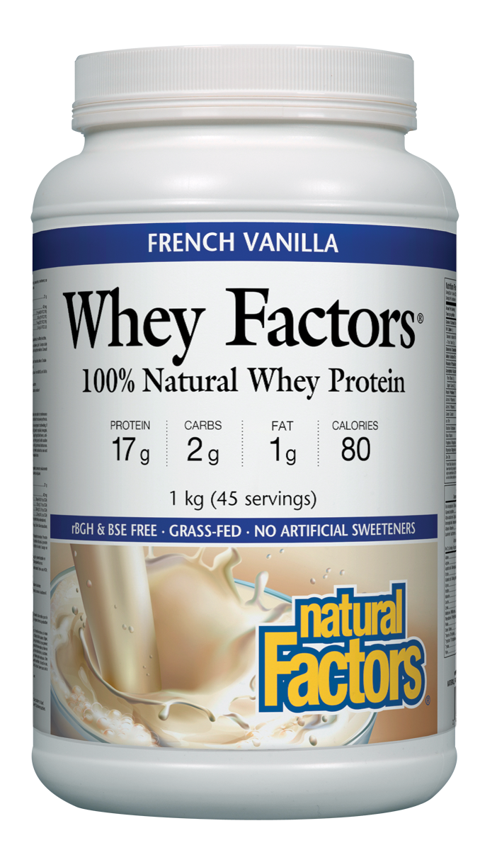 Natural Factors Whey Protein Powder French Vanilla 1kg