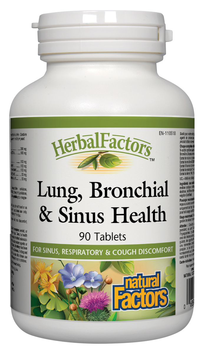 Natural Factors Herbal Factors Lung Bronchial & Sinus Health 90 Tabs
