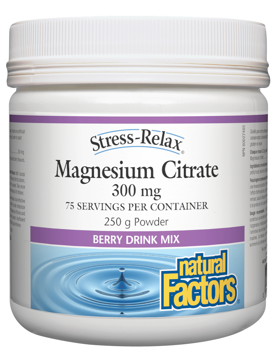 Natural Factors Stress-relax Magnesium Citrate Berry 250g