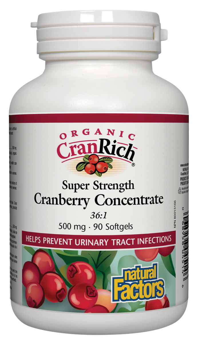 Natural Factors Organic Cranrich Super Strength 90sgs