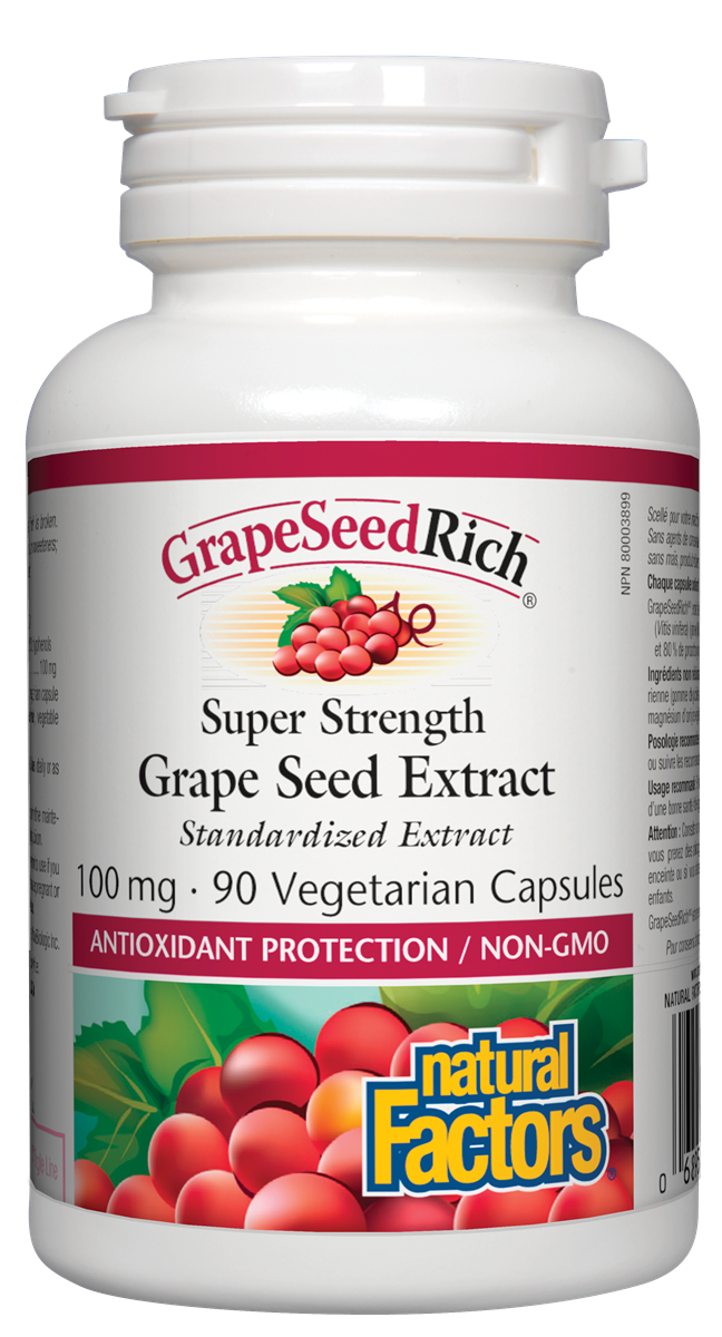 Natural Factors Grapeseedrich Super Strength 90 VCaps