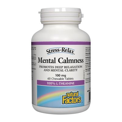 Natural Factors Stress-Relax Mental Calmness L-Theanine 100mg 60 chewable tablets