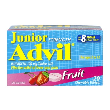 OTC Advil Junior Fever From Cold/Flu Fruit 100 mg 20 tabs
