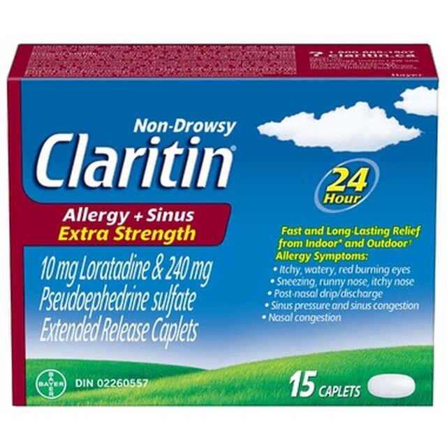 OTC Claritin Extra Strength Allergy + Sinus 15 Caps