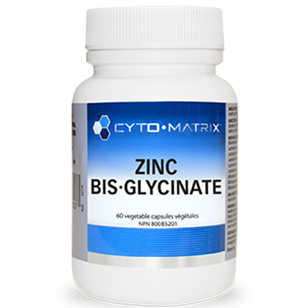 Cyto-Matrix Zinc Bis-Glycinate - 25mg Full Chelate 60 VCaps
