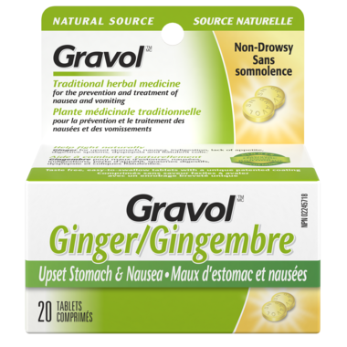 OTC Gravol Ginger 20 mg 20 Tabs