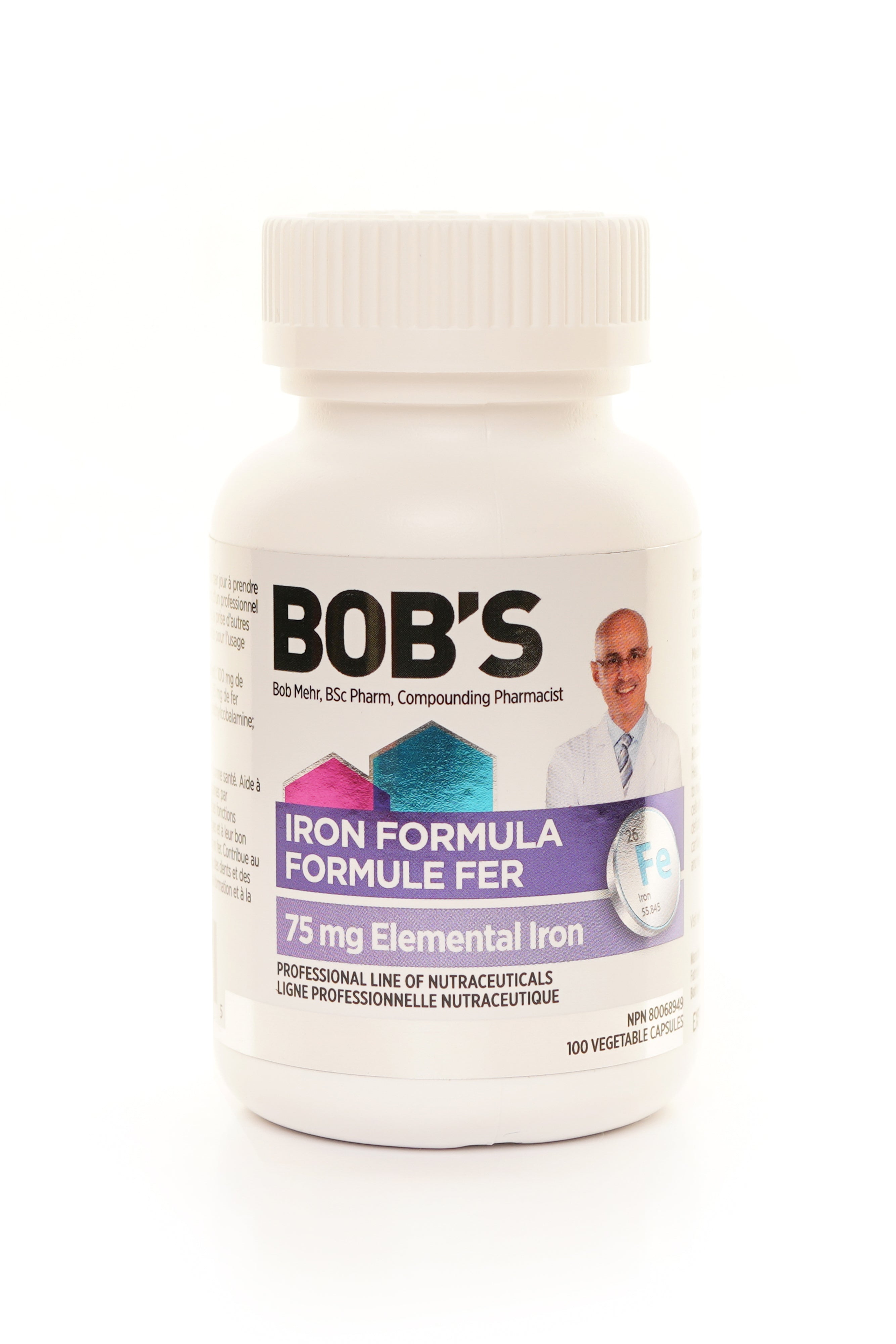 NO CONSULT Bob's Iron Formula 75mg 100 VCaps