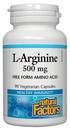 Natural Factors L-arginine 500mg 90 VCaps