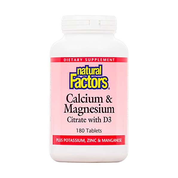 Natural Factors Calcium & Magnesium Citrate D3 180 Tabs