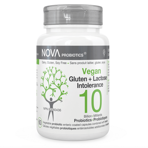 Nova Vegan Probiotics Gluten + Lactose Intolerance 10b 60 VCaps