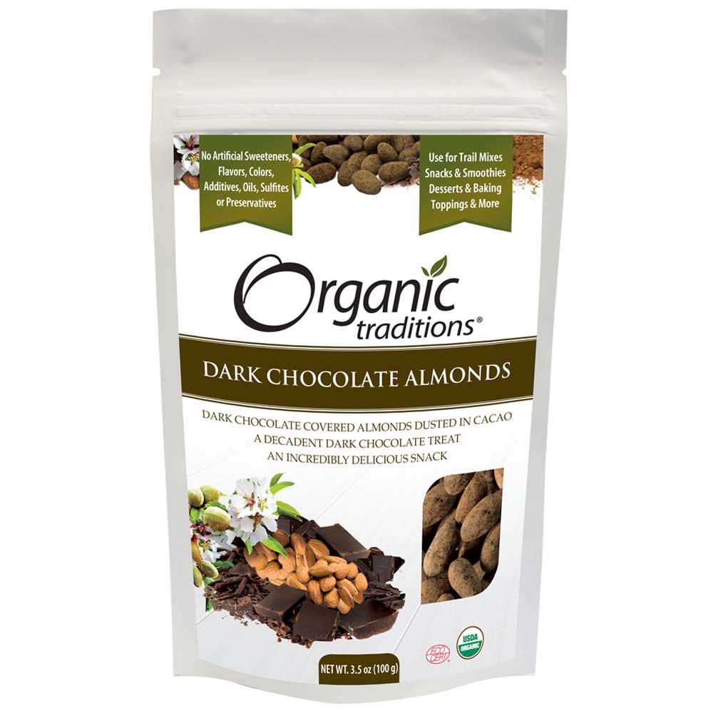 Organic Traditions Dark Chocolate Almonds 100g