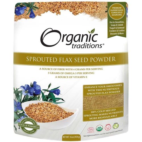Organic Traditions Sprouted Flax Seed Powder 454g