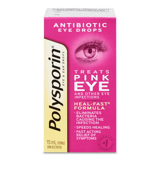 OTC Polysporin Pink Eye Drops 15 ml Pure Integrative Pharmacy